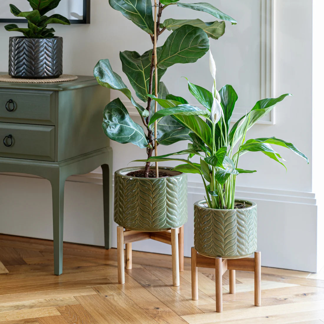 Aspen Flower/Chevron Planter-5