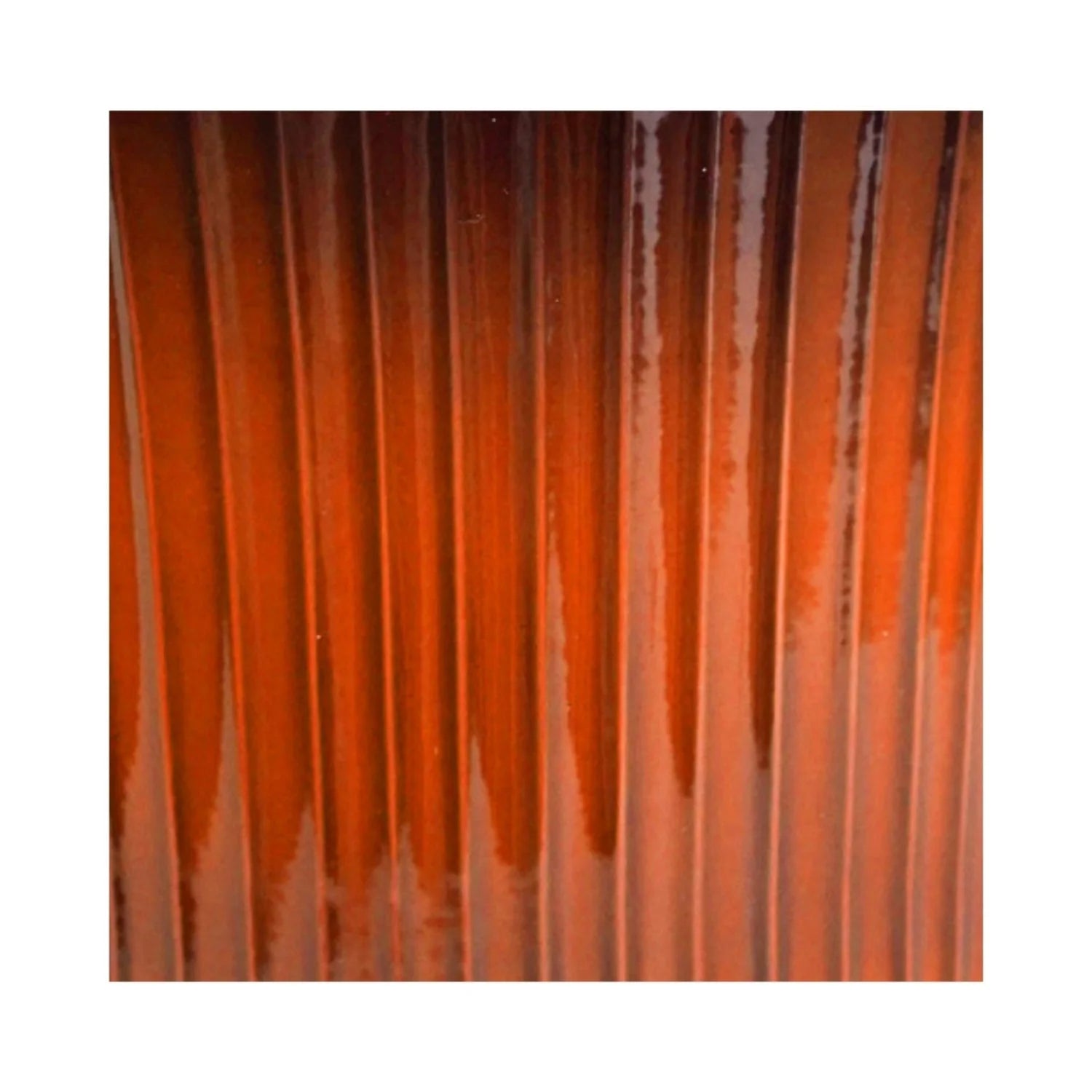 Jasper Metal Ribbed Tapered Burnt Orange Planter Set of 4-3
