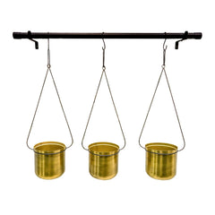 Linear Hanging Planters Black and Gold-1