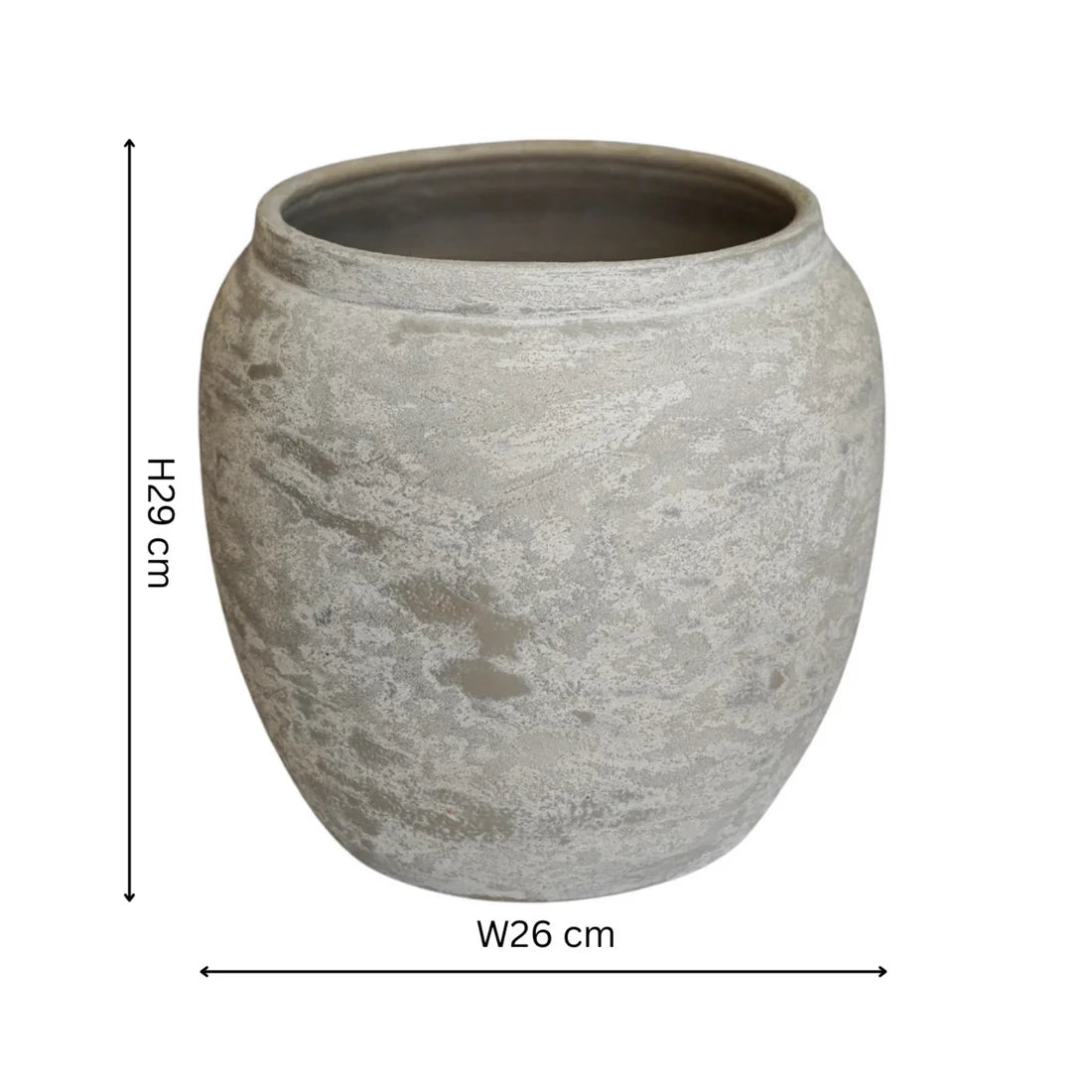 Milos Rustic Round Planter H29cm D26cm-3