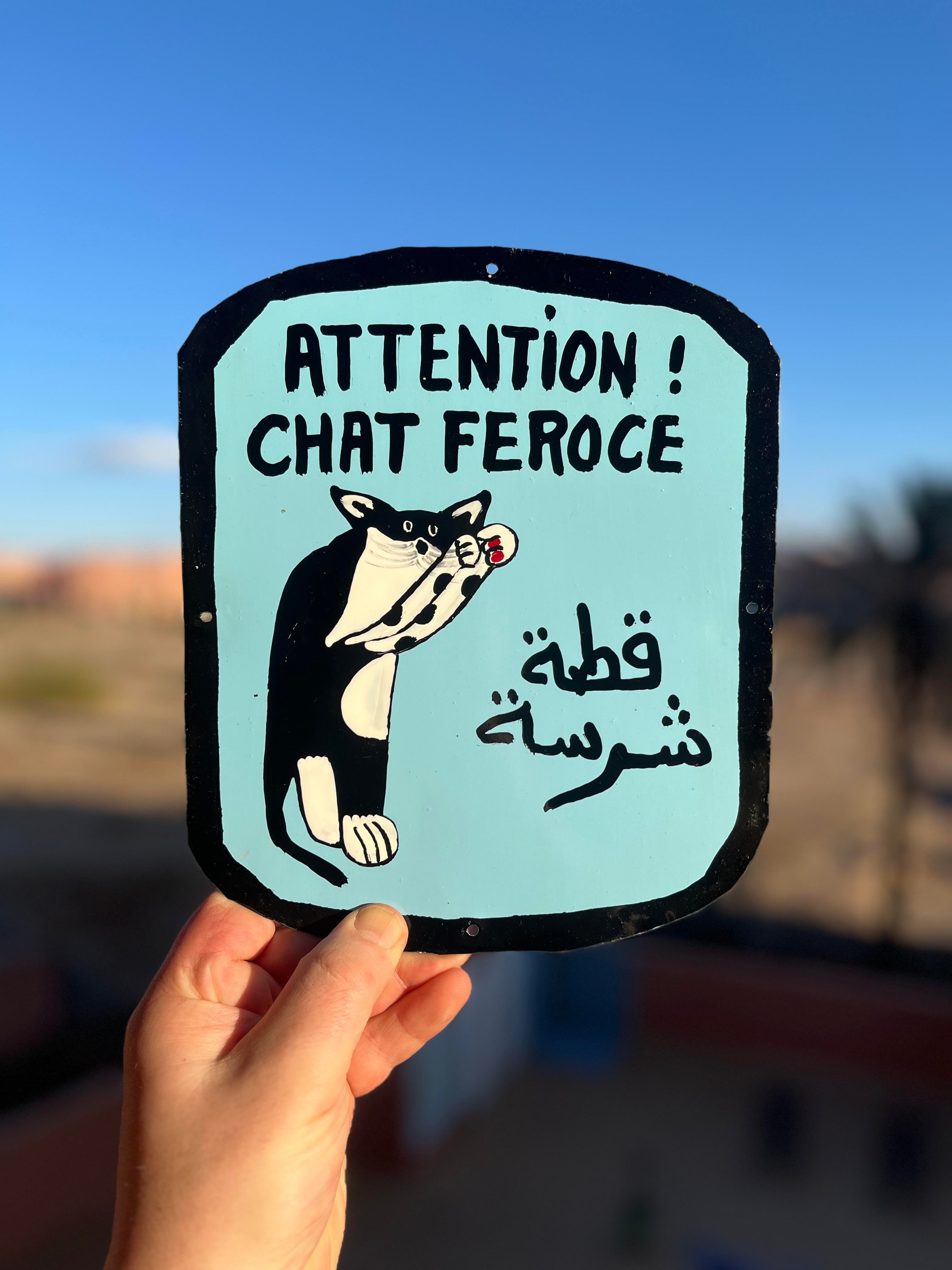 Chat Feroce - Moroccan tin sign