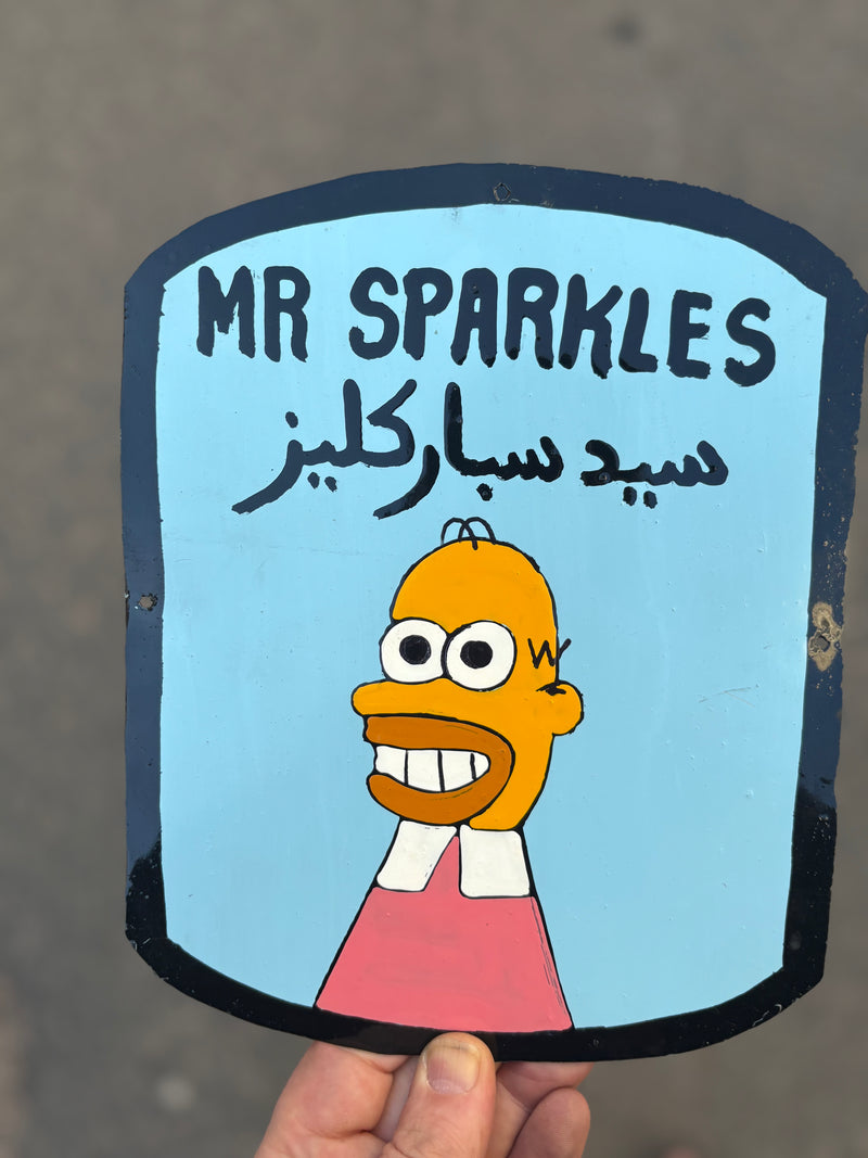 Mr Sparkles - Moroccan tin sign-1