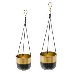 Oscar Two Tone Metal Hanging Planter Set of 2-2