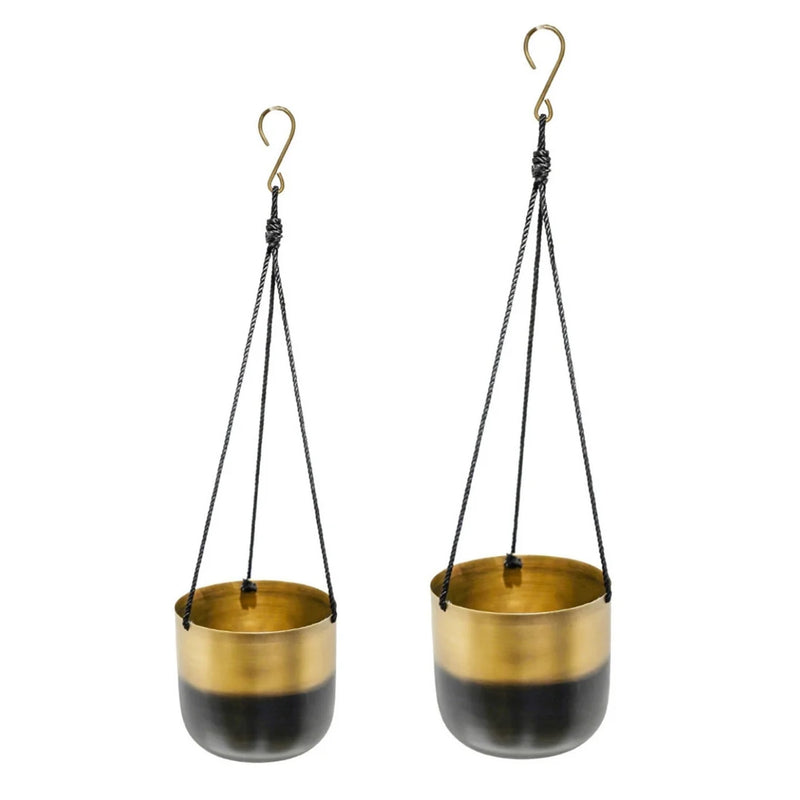 Oscar Two Tone Metal Hanging Planter Set of 2-2