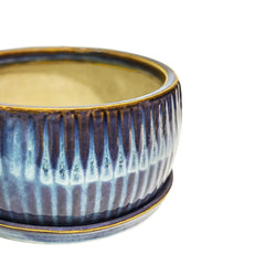 Sapphire Reactive Glaze Planter H25Cm D25Cm-2