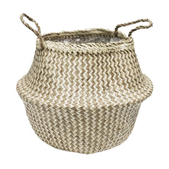 Seagrass Chevron White Lined Basket-1