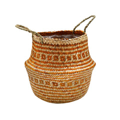 Seagrass Tribal Amber Lined Basket-1