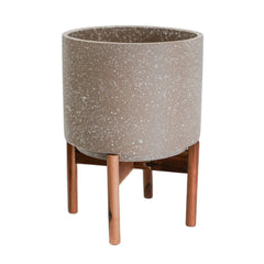 Valetta Speckled Planter with Stand-2