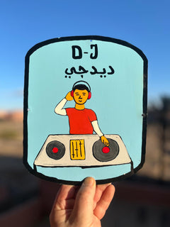 DJ man - Moroccan tin sign-1