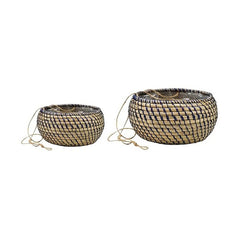 Hanging Seagrass Planter Set of 2 (Navy)-1