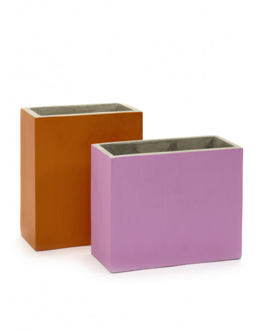 Brutalist Pink Concrete Planter-2